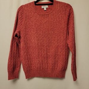 Kim Rogers Cable Crew Neck Sweater braided red/pink/white - Size PXL